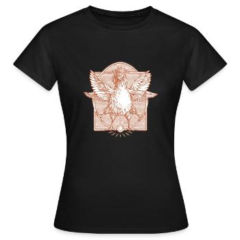 Le coq de Vitruve3 - T-shirt Femme - noir - Devant - AI Model Female 172 dark (172cm)
