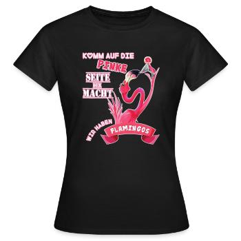 Flamingo - Frauen T-Shirt - Schwarz - Vorne - AI Model Female 172 dark (172cm)