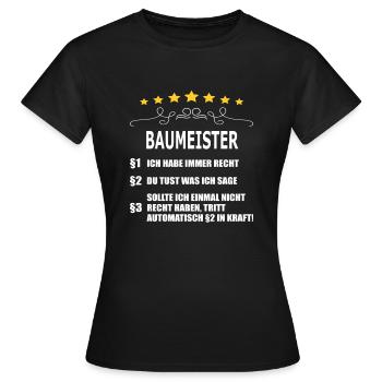 BAUMEISTER - Frauen T-Shirt - Schwarz - Vorne - AI Model Female 172 dark (172cm)