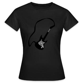E-Gitarre - Frauen T-Shirt - Schwarz - Vorne - AI Model Female 172 dark (172cm)