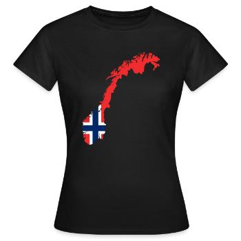 drapeau Norvège - T-shirt Femme - noir - Devant - AI Model Female 172 dark (172cm)