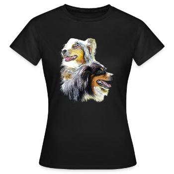 bergers australiens - T-shirt Femme - noir - Devant - AI Model Female 172 dark (172cm)
