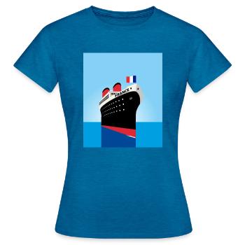 paquebotfrance - Women's T-Shirt - antique blue sapphire heather - Front - AI Model Female 172 dark (172cm)