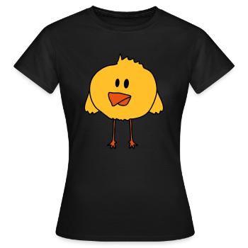 Cute Chick Bird - T-shirt Femme - noir - Devant - AI Model Female 172 dark (172cm)