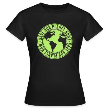 sauver notre planète maintenant - T-shirt Femme - noir - Devant - AI Model Female 172 dark (172cm)