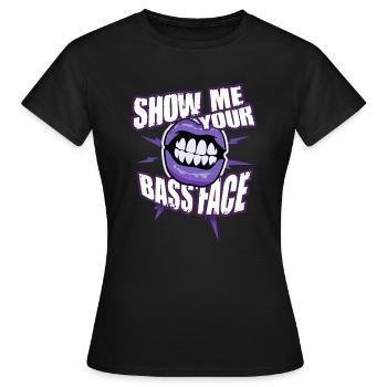 Zeigen Sie mir Ihr BASS-GESICHT - Frauen T-Shirt - Schwarz - Vorne - AI Model Female 172 dark (172cm)