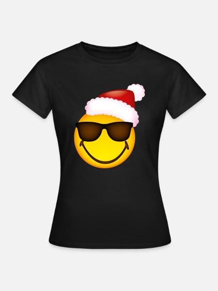 Smiley Glossy Sunglasses Christmas - T-shirt Femme - noir
