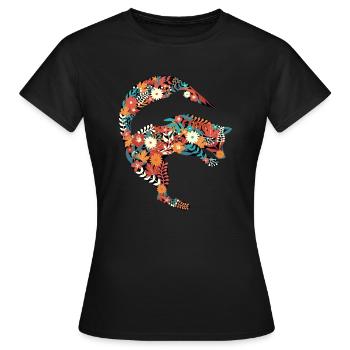 Fleurs de dauphin renard - T-shirt Femme - noir - Devant - AI Model Female 172 dark (172cm)