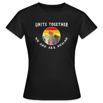 Non au racisme cadeaux anti raciste - T-shirt Femme - noir - Devant - AI Model Female 172 dark (172cm)