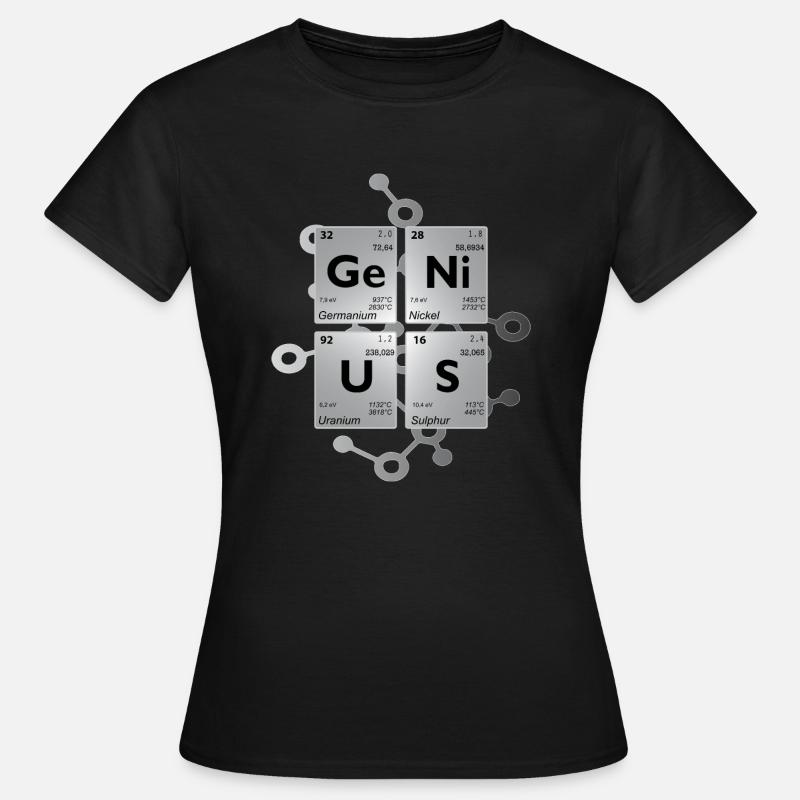 GENIUS periodic table in gray shadow - Women's T-Shirt - black
