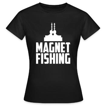 Magnet Fishing / Magnet Fischen / Sondel / Sondeln - Frauen T-Shirt - Schwarz - Vorne - AI Model Female 172 dark (172cm)