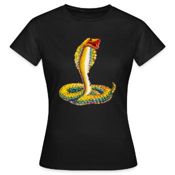 Pixel Schlange - Frauen T-Shirt - Schwarz - Vorne - AI Model Female 172 dark (172cm)