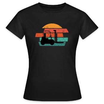 Conducteur de chariot élévateur chariot élévateur chariot élévateur - T-shirt Femme - noir - Devant - AI Model Female 172 dark (172cm)