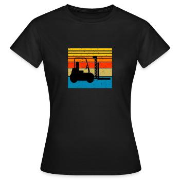 Conducteur de chariot élévateur chariot élévateur chariot élévateur - T-shirt Femme - noir - Devant - AI Model Female 172 dark (172cm)