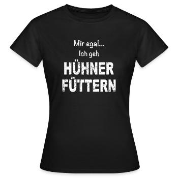 Hühner Hühnerstall Huhn Hahn Bauer Landwirt Eier - Frauen T-Shirt - Schwarz - Vorne - AI Model Female 172 dark (172cm)