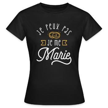 Je peux pas je me marie Cadeau femme humour EJVF - T-shirt Femme - noir - Devant - AI Model Female 172 dark (172cm)