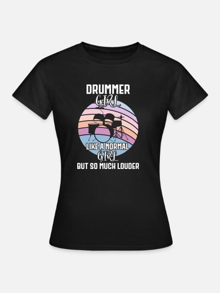 Drummer girl - Frauen T-Shirt - Schwarz