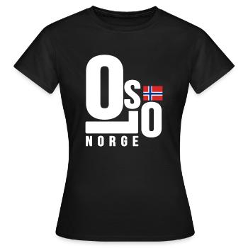 Oslo Norvège - T-shirt Femme - noir - Devant - AI Model Female 172 dark (172cm)