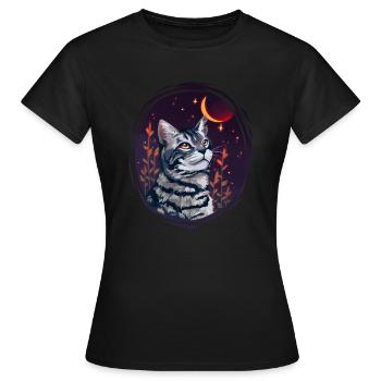 Shadowsight Schattenhelle Warriors Cats Katze Grau - Frauen T-Shirt - Schwarz - Vorne - AI Model Female 172 dark (172cm)