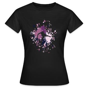 Tennis Hard Serve Color Splash - Frauen T-Shirt - Schwarz - Vorne - AI Model Female 172 dark (172cm)
