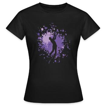 Golf Hit The Ball Color Splash - T-shirt Femme - noir - Devant - AI Model Female 172 dark (172cm)