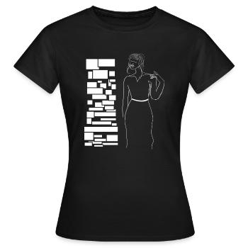 Weiblich Frau Silhouette Schön - Frauen T-Shirt - Schwarz - Vorne - AI Model Female 172 dark (172cm)