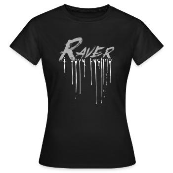 Raver - I Love Techno - Frauen T-Shirt - Schwarz - Vorne - AI Model Female 172 dark (172cm)