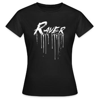 Raver - I Love Techno - Frauen T-Shirt - Schwarz - Vorne - AI Model Female 172 dark (172cm)