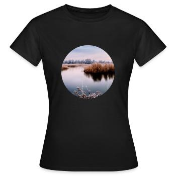 La nature en cercle - T-shirt Femme - noir - Devant - AI Model Female 172 dark (172cm)