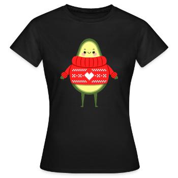 Avocat Weihnachten Noël moche - T-shirt Femme - noir - Devant - AI Model Female 172 dark (172cm)