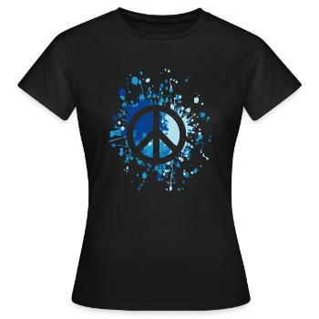 Éclaboussure de couleur de symbole de paix - T-shirt Femme - noir - Devant - AI Model Female 172 dark (172cm)