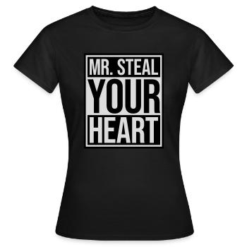 mr steal your heart - Women's T-Shirt - black - Front - AI Model Female 172 dark (172cm)