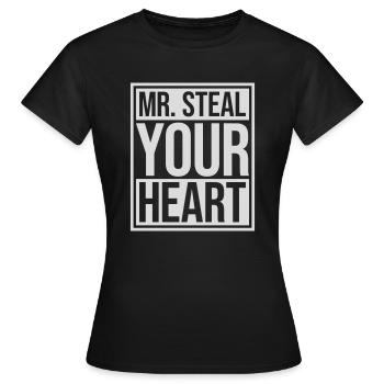 Mr steal your heart - Women's T-Shirt - black - Front - AI Model Female 172 dark (172cm)