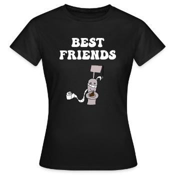 Toilettes Best Friends - T-shirt Femme - noir - Devant - AI Model Female 172 dark (172cm)
