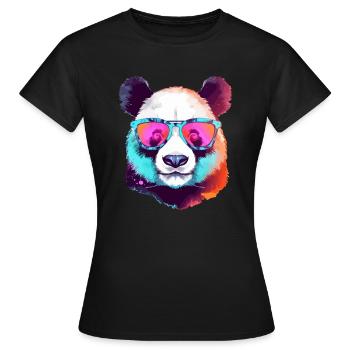 Koka the bespectacled panda - Women's T-Shirt - black - Front - AI Model Female 172 dark (172cm)