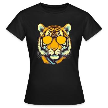 Tigy the bespectacled tiger - Women's T-Shirt - black - Front - AI Model Female 172 dark (172cm)