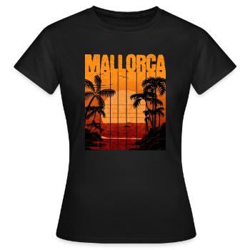 Mallorca Urlaub Malle Strand Vintage Mallorca - Frauen T-Shirt - Schwarz - Vorne - AI Model Female 172 dark (172cm)