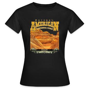 Parc national de Zion, États-Unis - T-shirt Femme - noir - Devant - AI Model Female 172 dark (172cm)