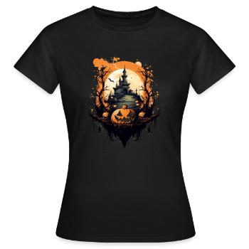 Halloween-Szene - Frauen T-Shirt - Schwarz - Vorne - AI Model Female 172 dark (172cm)
