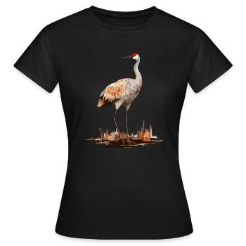 Sandhill crane | Kanadakran - Frauen T-Shirt - Schwarz - Vorne - AI Model Female 172 dark (172cm)
