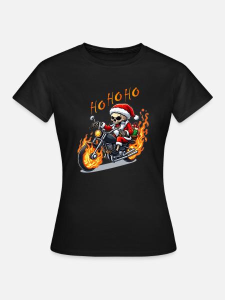 Evil Skeleton Santa - Frauen T-Shirt - Schwarz