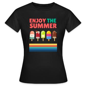 L’heure de la glace - T-shirt Femme - noir - Devant - AI Model Female 172 dark (172cm)
