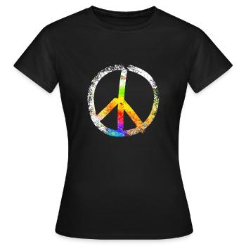 peace sign speckled 03 - Frauen T-Shirt - Schwarz - Vorne - AI Model Female 172 dark (172cm)
