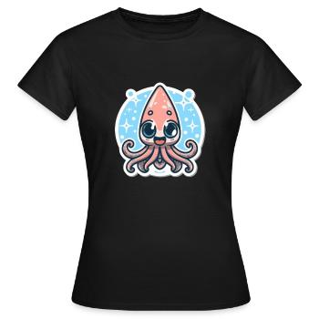 Amoureux des calamars - T-shirt Femme - noir - Devant - AI Model Female 172 dark (172cm)
