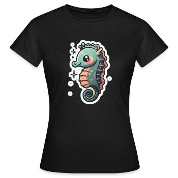 Seahorse Lover - Women's T-Shirt - black - Front - AI Model Female 172 dark (172cm)