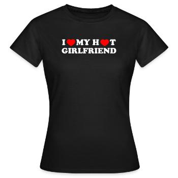 J’aime ma copine chaude - T-shirt Femme - noir - Devant - AI Model Female 172 dark (172cm)