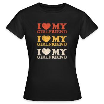 J’aime ma copine Vintage Classique - T-shirt Femme - noir - Devant - AI Model Female 172 dark (172cm)