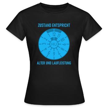 HU - L’état correspond à l’âge et au kilométrage - T-shirt Femme - noir - Devant - AI Model Female 172 dark (172cm)