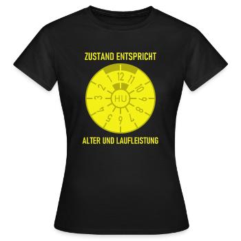 HU - L’état correspond à l’âge et au kilométrage - T-shirt Femme - noir - Devant - AI Model Female 172 dark (172cm)