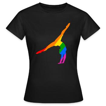Poirier en arc-en-ciel - T-shirt Femme - noir - Devant - AI Model Female 172 dark (172cm)